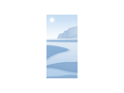 Lake blue illustration lake mountain scene