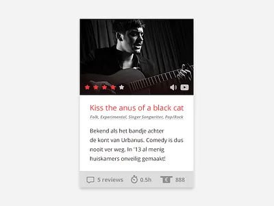 Artist Widget artist music overview ui ux widget