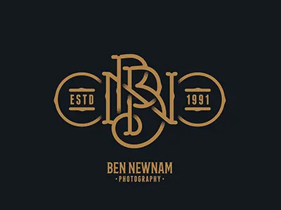 BNP monogram classic logo monogram old photography vintage