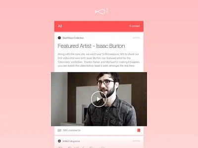 Shot 065 - Newsfeed UI bookmark comment feed interaction interface news play publication read ui user video