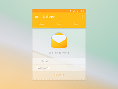 Mail App app interface mail material md nature password ui wind