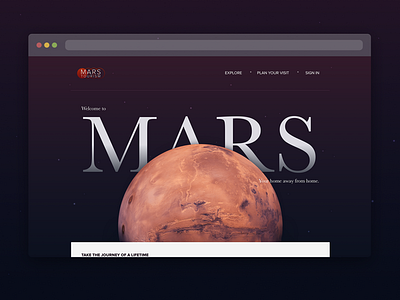 Daily UI 003: Landing Page dailyui interaction landing page mars minimal planet purple typography ui ux web web design