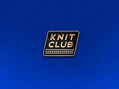Knit Club 3d black club enamel gold knit pin v v v v