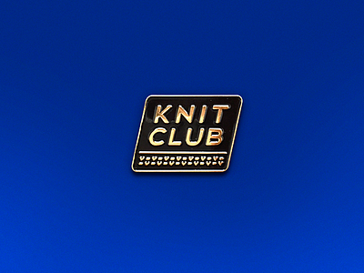 Knit Club 3d black club enamel gold knit pin v v v v