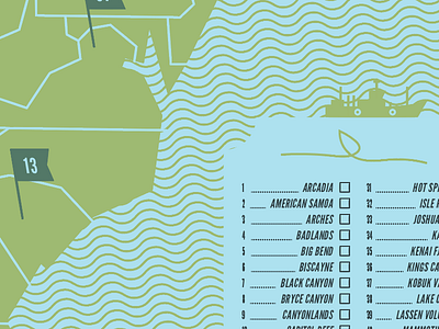 National Parks Map french paper illustration layout map national parks usa