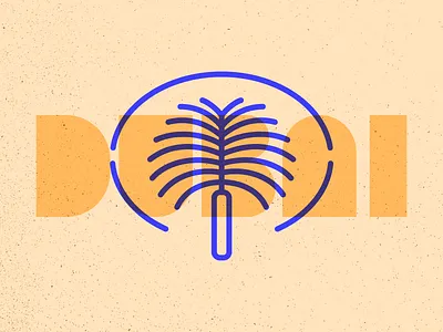 Dubai icon illustration island landmark palm jumeirah series uae