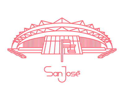 National Stadium of Costa Rica city costa rica icon illustration outline san jose stadium