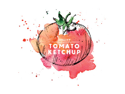 Quality Tomato Ketchup ketchup label logo quality red tomato vector watercolor