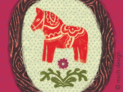 Dala Horse dala design folk horse illustration nordic norwegian scandinavian swedish