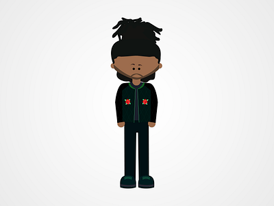 The Weeknd caricature cartoon character design flat design floral hair illustration musician singer the weeknd weekend