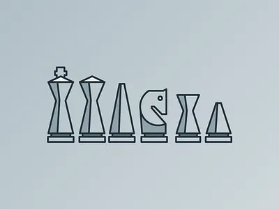 Simple Chess Set chess grey icon illustration line set simple simplicity