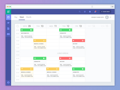 Teacher Dashboard - Calendar class dashboard learning app school students teacher