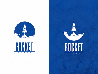 Rocket Fiber 99designs blue contest design fiber logo negative positive rocket sky