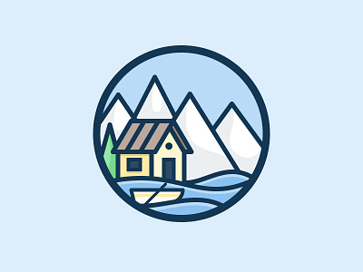 Norway boat cabin daily challenge icon landmark mountain norway tree vector water