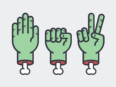 Rock Paper Scissors bone green hand illustration monster paper rock rock paper scissors scissors zombie