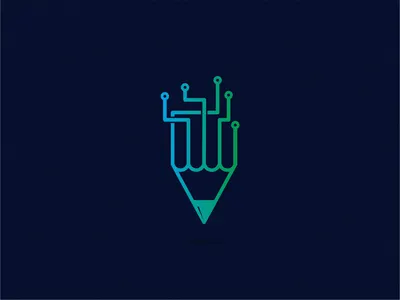 art tech art brand identity logo pencil sign symbol technology
