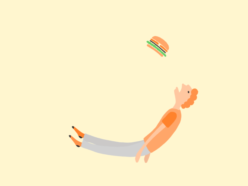 McJebus acid reflux hamburger loading orange spinning wheel