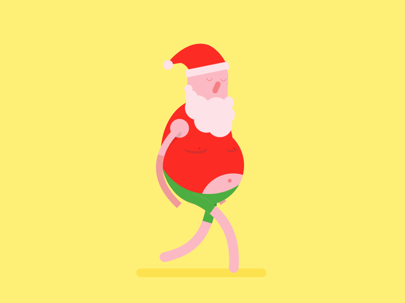 Sunburnt Santa Walk Cycle after effects animation christmas gif santa walk cycle