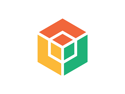 Warehouse Logomark box branding green logo orange yellow