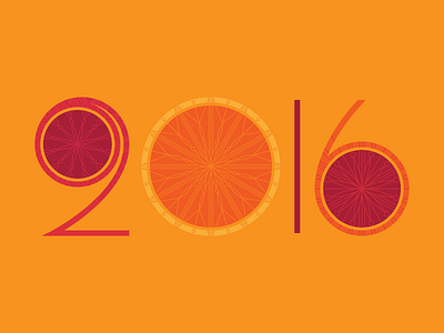 New Year! 2016 circles illustration lettering new year orange