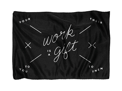 Work = Gift flag gift monoline script type typography work