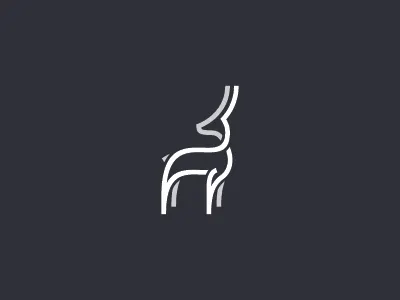 Cautious animal antelope deer gazelle icon logo mark minimal mistershot simple symbol
