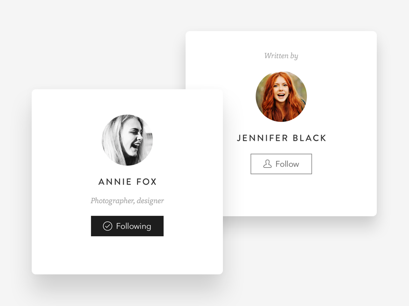 Example of Bezu Profile Cards