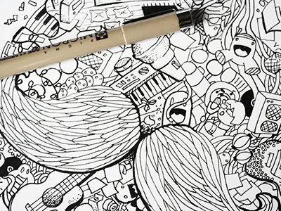 Sofar Sounds Illustration cartoons festival handdrawn hipster ink music poster process sketch