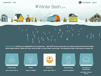 Winter Bash Begins! hats illustration town train vector winter