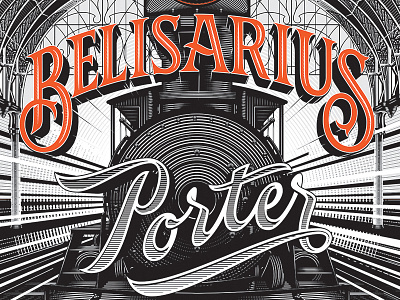 Belisarius' Porter label beer illustration lettering packaging