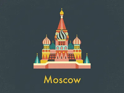 Moscow flat illustration moscow russia st basils vector