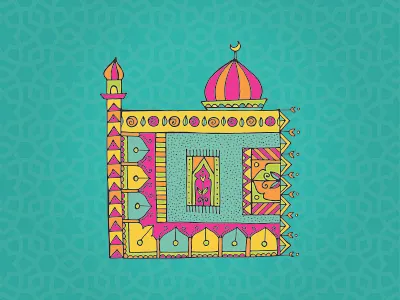 minimasjid drawing illustration islam mosque pattern