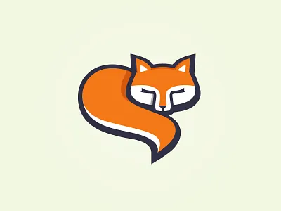 Fox animal fox illustration logo mark orange symbol