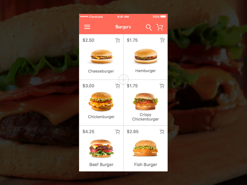 Menu Order Process delivery dish food gif icons ios menu order principle shop ui yummy