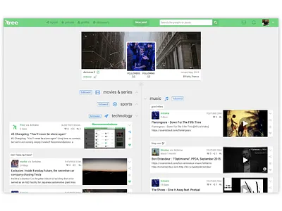 A user profile on Tree ui ux web