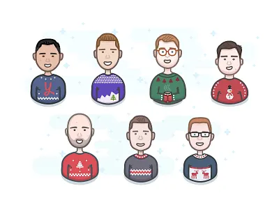 Team Illustrations avatar avatars cartoon christmas illustration illustrations people snow team