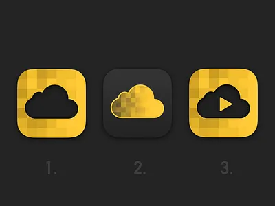 Cloud File/Video App Icon app black cloud dark files icon ios video yellow