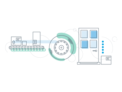 Speedy Shipping door illustration package wheel