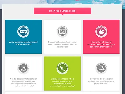 Pixela Partly Home Page Design