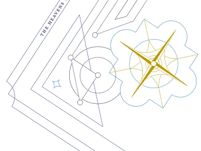 Star of Wonder WIP astronomy christmas card line art psalm 19:1 star