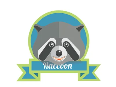 Racoon animal flat illustration racoon