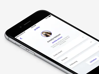 reflow - friend profile UI app blue flat fresh friend live neat profile ui