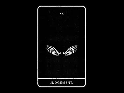 Judgement. angel black minimal tarot tribal white wings