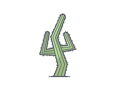 Feelin' Prickly cactus hands up illustration line art prickly