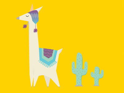 La Puna argentina desert illustration llama