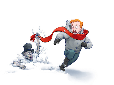 Frosty the Undead Snowman art cartoon frosty illustration snow snowman winter zombie