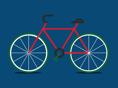 One Bike a-Cycling bicycle christmas illustration