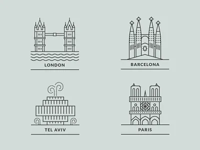 Cities icons line icons