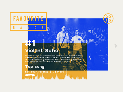 Daily UI #044 - Favourite 044 dailyui favourite music ui ui design violent soho