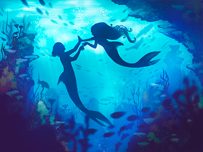 Underwater coralls mermaid ocean reef underwater water